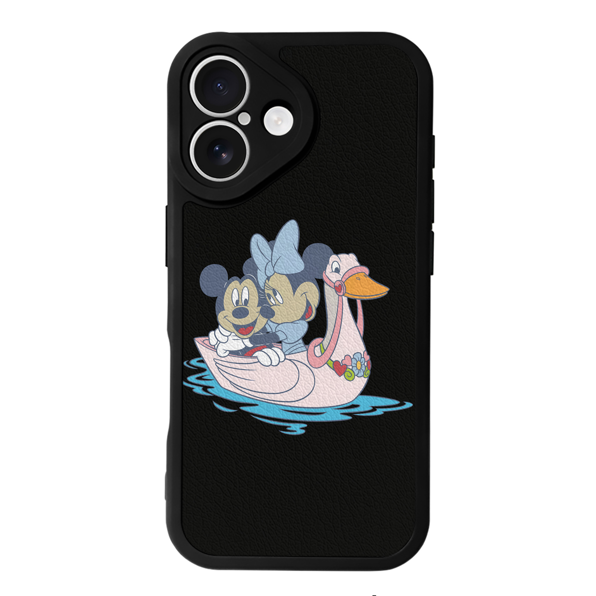 （画像用） ミッキーマウス Mickey Mouse 【iPhone 16シリーズ対応】シリコンスマホケース（レザー調） 材質：シリコン